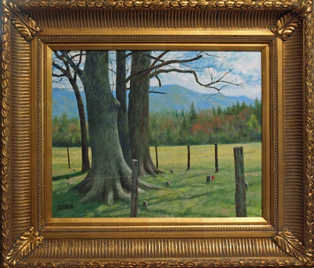 Painting of LeQuire Cemetary in Cades Cove