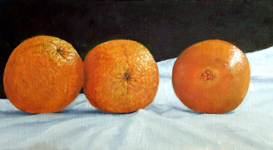 oil painting of oranges by Gary Dagnan