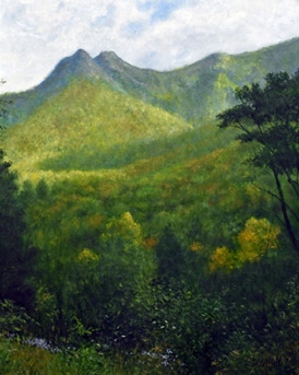 Painting of Chimney Tops Smoky Mountains by Gary Dagnan