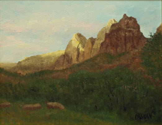 Painting of mountain light in Utah