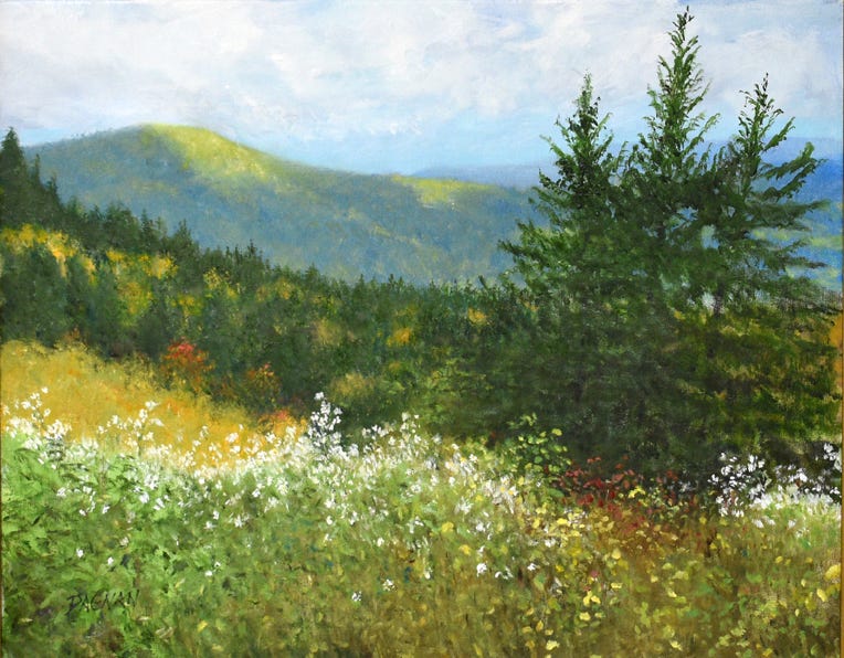 16x20landscape oil painting of Smoky Mountains autumn in Tennessee