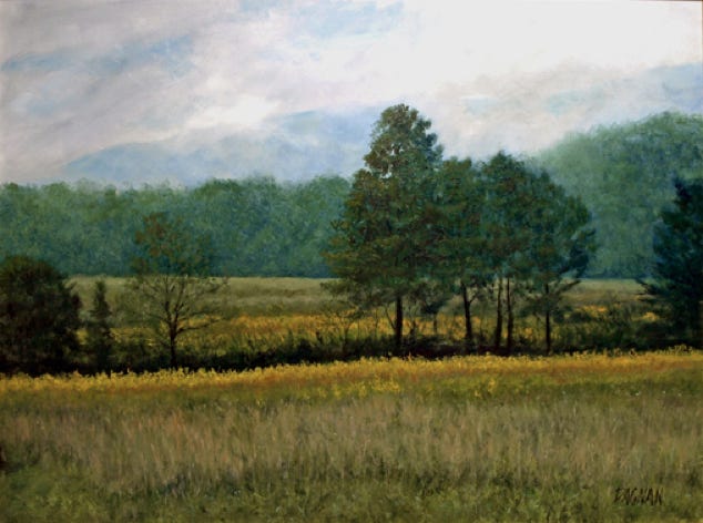 Painting by Gary Dagnan of Goldenrod in Cades Cove
