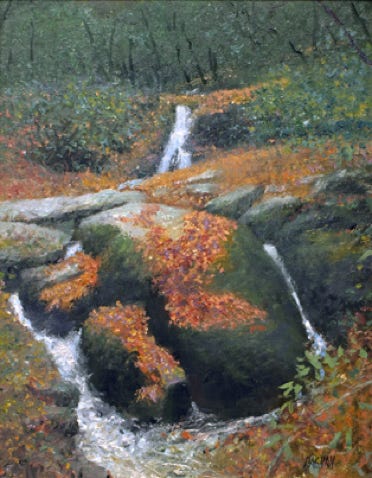 Painting by Gary Dagnan of Flowing Water