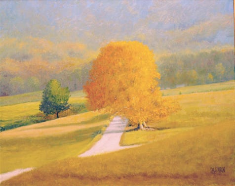 Painting of Cavern Road in the Fall