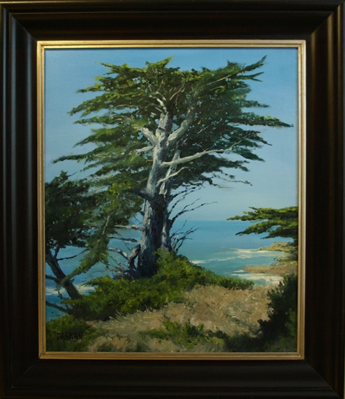 Painting of tree on the California cost